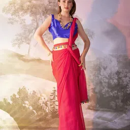 HERE&NOW Poly Chiffon Tussar Saree-picture-26