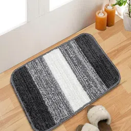 Status Black & White Striped Cotton Anti-Slip Doormats- 30 X 45 CM-picture-36