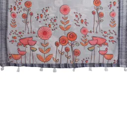 Suraj pari singh Floral Pure Linen Saree image 2