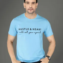 NOBLE HUSTLE Typography Printed Round-Neck Pure Cotton Regular Fit T-shirt-picture-33