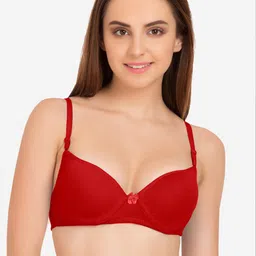 Tweens Pack Of 2 Coral & Red Solid T-Shirt Bras - Non-Wired Heavily Padded image 4