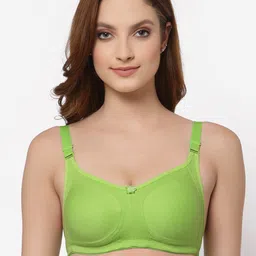 Floret Pack of 2 Lime Green & Beige Non Padded Bra image 2