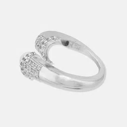 ATIBELLE Silver Plated & CZ Studded Finger Ring image 3
