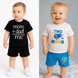 Nicehug Kids-Unisex Blue Cotton Blend Clothing Set-picture-11