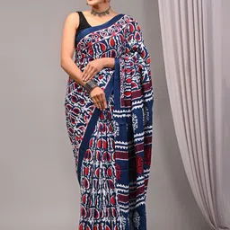 PALLO LATKE Dabu Printed Pure Cotton Block Print Saree-picture-13