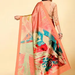 Garden Vareli Abstract Printed Satin Saree image 4