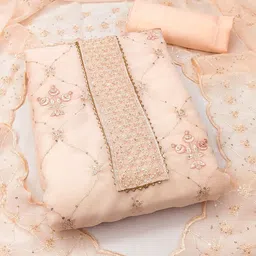 KALINI Floral Embroidered Unstitched Dress Material-picture-30