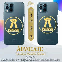 Gmark Advocate Premium Golden metallic Sticker for, Laptop, Bike, Car, Tablet Mobile Skin-image-11