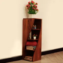 rf royal finish Vehement 4 Shelves,Opened,Artificial,SheeshamWood,NaturalColour,MatteFinished Solid Wood Open Book Shelf-picture-25