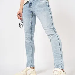 SF JEANS by Pantaloons Men Skinny Fit Low Distress Heavy Fade Jeans image 3