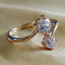 Smartwood Rhodium Plated & Cubic Zirconia Studded Ring image 3