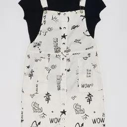 Pantaloons Junior Girls Printed Shoulder Straps Pinafore Dress-picture-35