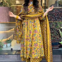 BAMSOM WEAR Women Self Design Viscose Rayon Kurta Sets With Dupatta image 3