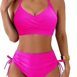 Scarlet Kiss Twist-Front Tie-Up V-Neck Stretchable Swim Bikini Set-picture-21