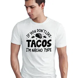 Seekbuylove Funny Taco Typography Printed Pure Cotton Bio Finish T-shirt-picture-23