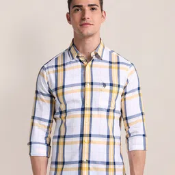 U.S. Polo Assn. Slim Fit Tartan Checked Pure Cotton Casual Shirt-picture-45