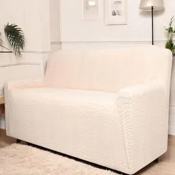 HOUSE OF QUIRK Universal Beige Self Design Jacquard 4 Seater Soft Touch Sofa Cover & Arms-picture-40