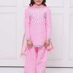 Sangria Kids-Girls Pure Cotton Kurta Sets With Dupatta-picture-24