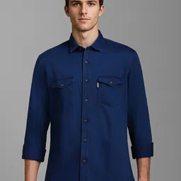 Louis Philippe Jeans Men Spread Collar Solid Cotton Casual Shirt-picture-13