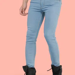 lzard Men Slim Mid Rise Light Blue Jeans image 3