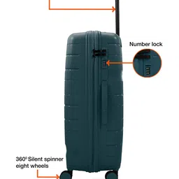 Nasher Miles Paris Set of 2 Pastel Green Dark Green Hard-Sided Polypropylene Trolley Bag image 2