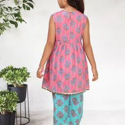 Cutiekins Girls Floral Printed A-Line Kurta with Pyjama image 5