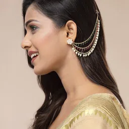 Sukkhi Gold-Plated Pearls Beaded Spherical Shaped Ear Chains image 3