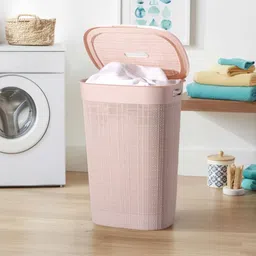 Kuber Industries Pink Laundry Basket With Lid-55 L image 2