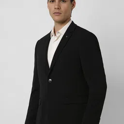 Van Heusen Notched Lapel Long Sleeves Slim-Fit Single Breasted Double Vent Formal Blazer image 4