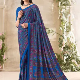 Mitera Floral Printed Saree with Blouse Piece-picture-26