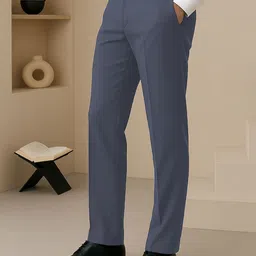 STREETVIBES Men Original Regular Fit Low-Rise Cotton Formal Trousers image 3