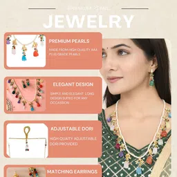 MANSIYAORANGE Gold Plated & Beaded Jewellery Set image 5