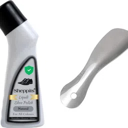 Sheppits Premium Liquid Shoe Polish (Natural) & Steel Shoe Horn Shoe Care Kit-picture-25