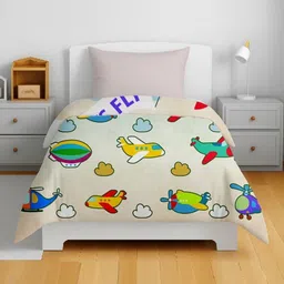 HOME PLUS STUDIOS Beige Cartoon Characters Microfiber AC Room Single Bed Comforter image 4