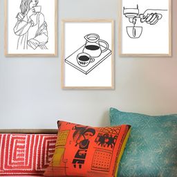 Kotart Brown & White 3 Pieces Wooden Restaurant Wall Arts-picture-18