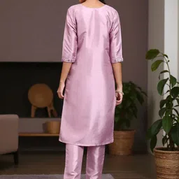 BANJANAN Women Ethnic Motifs Embroidered Regular Thread Work Kurta with Trousers image 5