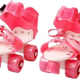 leosportz Kids Unisex Quad Roller 4 Wheel Adjustable Skates Skating Shoes (6-15 Years, Red) Quad Roller Skates - Size 5-8 UK-picture-12