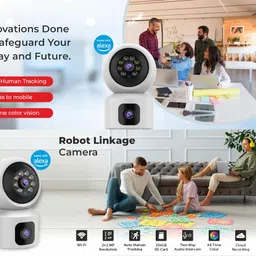 CANRON Smart WiFi Dual Lens 360 4MP 1296p WiFi CCTV 2 Way Talk Color With 64GB Card Security Camera image 3