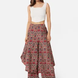 all ways you Women Flared Multicolor Crepe Trousers image 5
