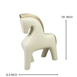 casacraft from pepperfry Golden Whisper White Horse Resin Artifact (White) image 2