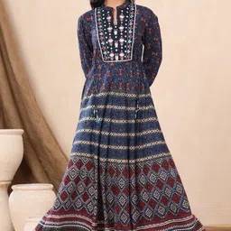 juniper Women Ethnic Dress Blue Maxi/Full Length Dress-picture-28