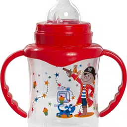 tinny tots Baby Feeding Sipper Bottle Liquids Juice Milk Feeder With Nipple & Twin Handles image 5