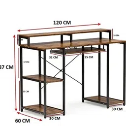 tekavo Multipurpose Computer desk office table with keyboard tray 120x60x87 cm Engineered Wood Computer Desk image 2