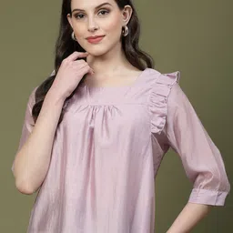 Mafadeny Square Neck Short Sleeves Top-picture-21