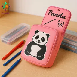 a5 creation High Quality Baby Panda Art Canvas Pencil Box image 3