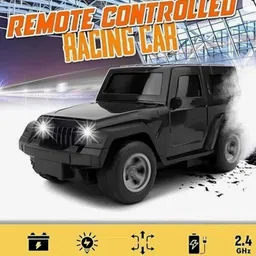 goyoo High Speed Rechargeable RC Thar Car with LED Lights & Remote Control ( Black ) image 5