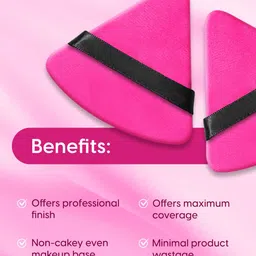 MATRA Bake Blend & Beautify Large Pizza Puff Triangle Powder Puff - Pink image 3