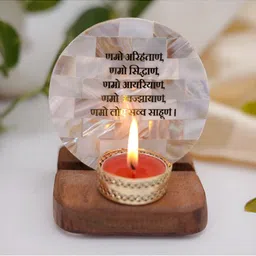 HOMEARTE Off White Wood Candle Holder-image-44