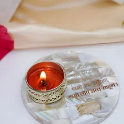 HOMEARTE Off White Stoneware Tea Light Candle Holder-image-59