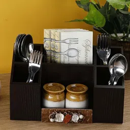 COCKTAIL Brown Solid Cutlery Holder-image-10